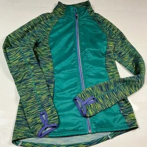 Roxy Dry Flight Women’s running jacket  green blue lined Size M